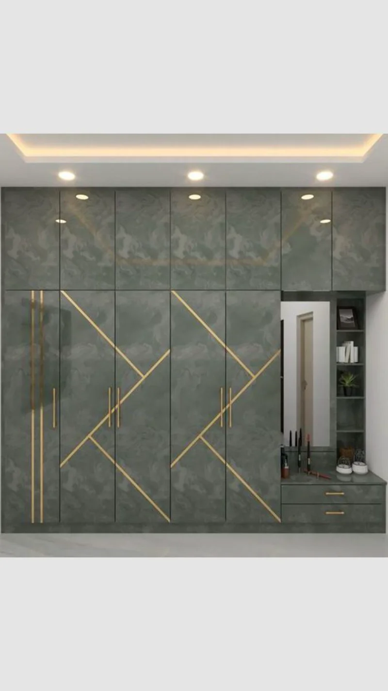 Luxury Wardrobe with TV Panel and LED Lighting