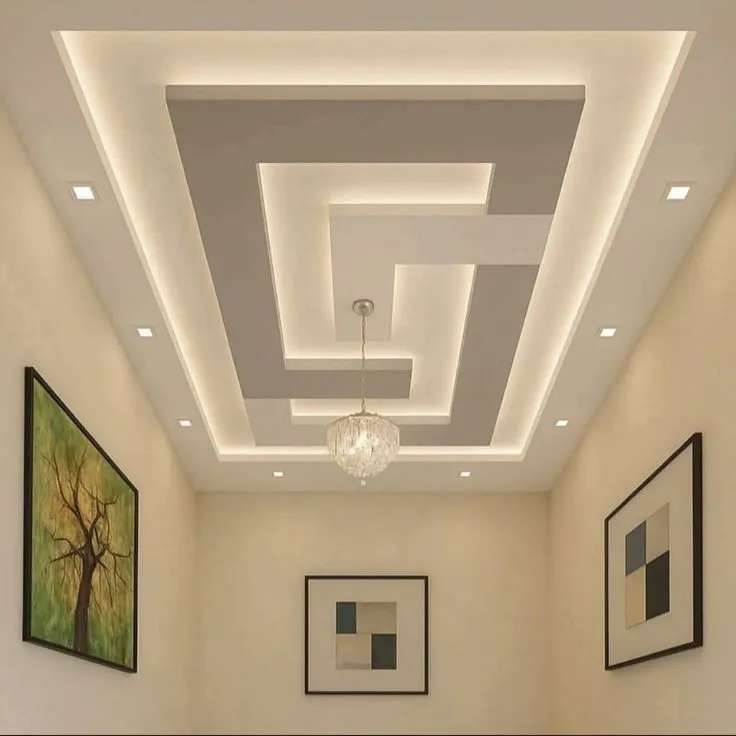 POP Ceiling Recessed Panel with Perimeter LED - RR Design World Bhubaneswar