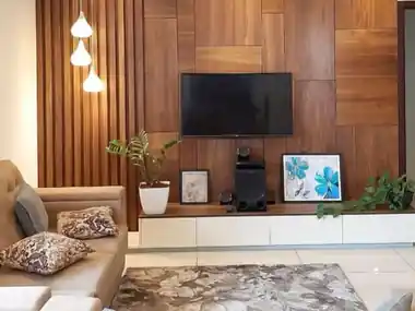 Mixed Slat & Block Panel interior design Bhubaneswar