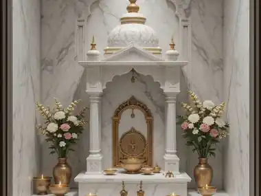 Full Marble Mandir interior design Bhubaneswar