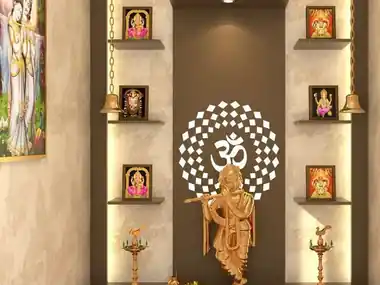 Brown Backlit Niche interior design Bhubaneswar